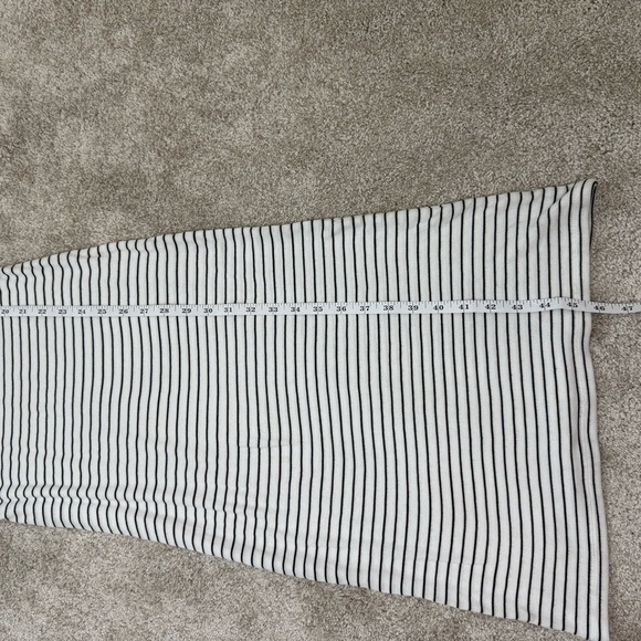 Club Monaco White Black Striped Tank Midi Dress Medium Summer Stretch Comfort - Picture 9 of 10